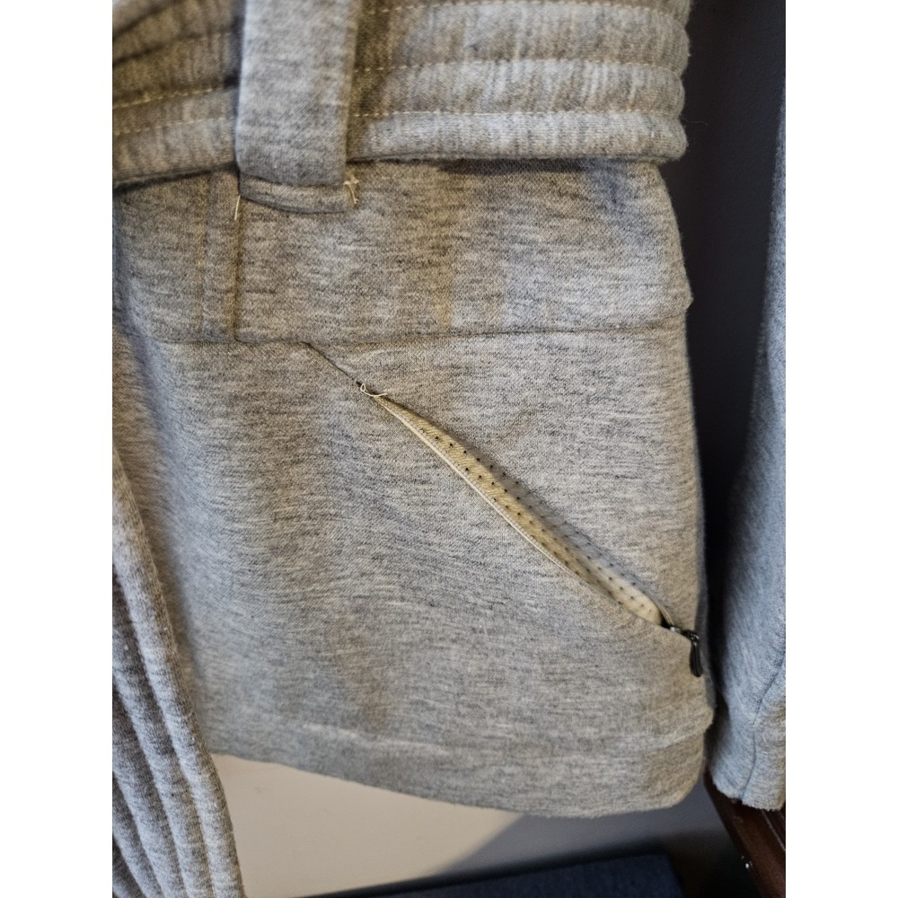 The North Face Women's Small Gray Full Zip Fleece Jacket Tie Waist Mock Neck - Picture 7 of 13